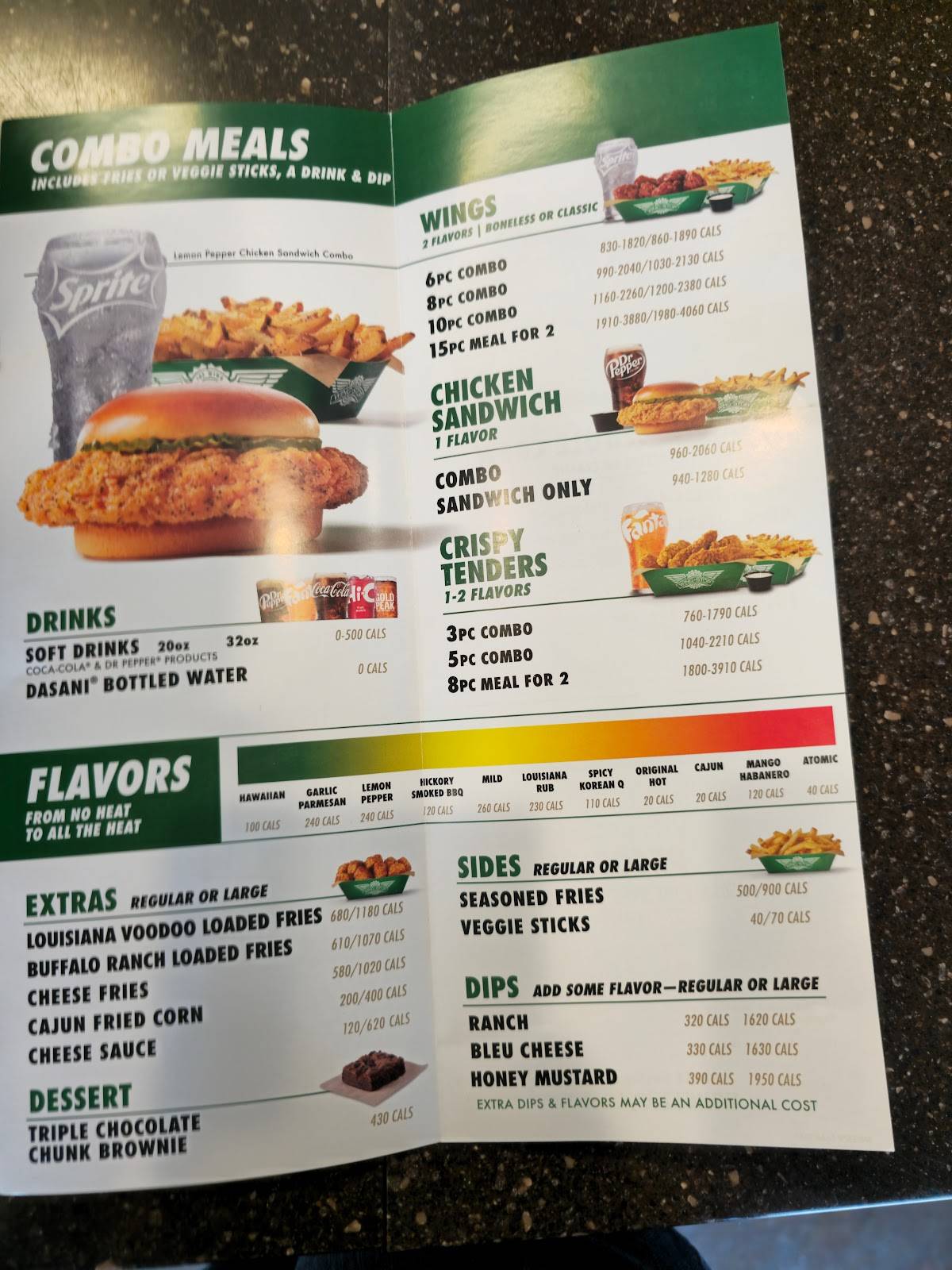 Wingstop меню
