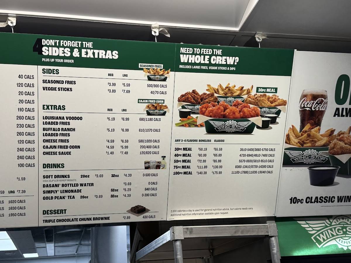 Wingstop меню