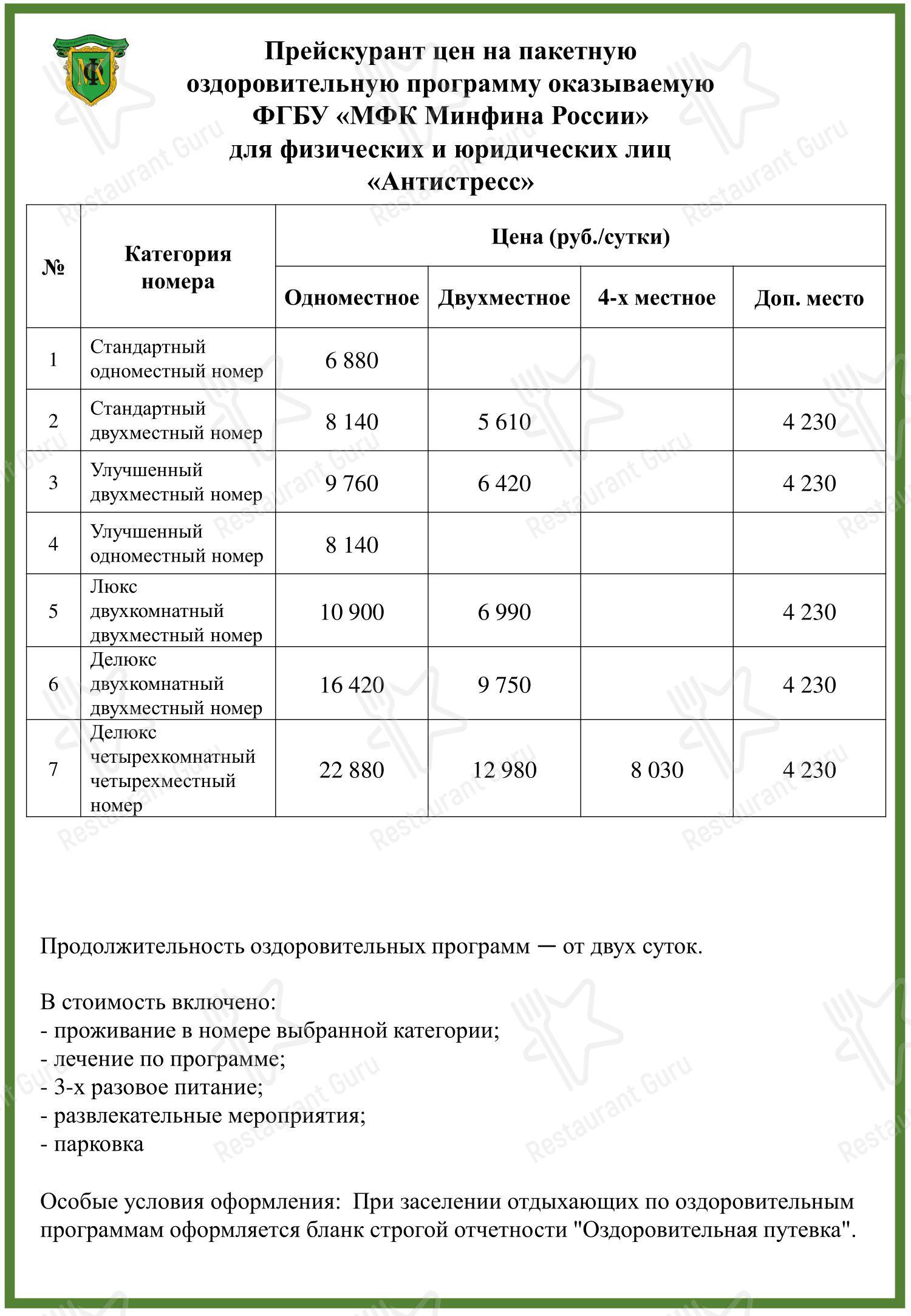 Меню кафе Зимний сад - Меню напитков