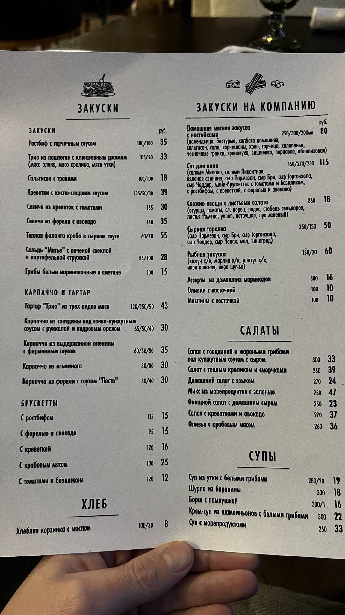 Wood & Fire RESTAURANT меню