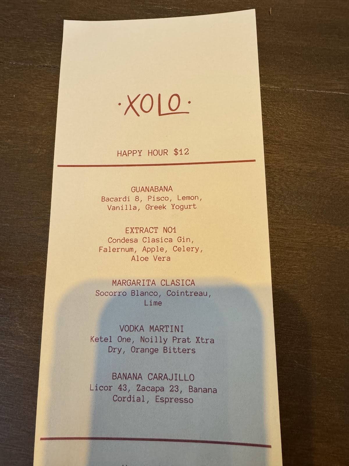 Xolo меню