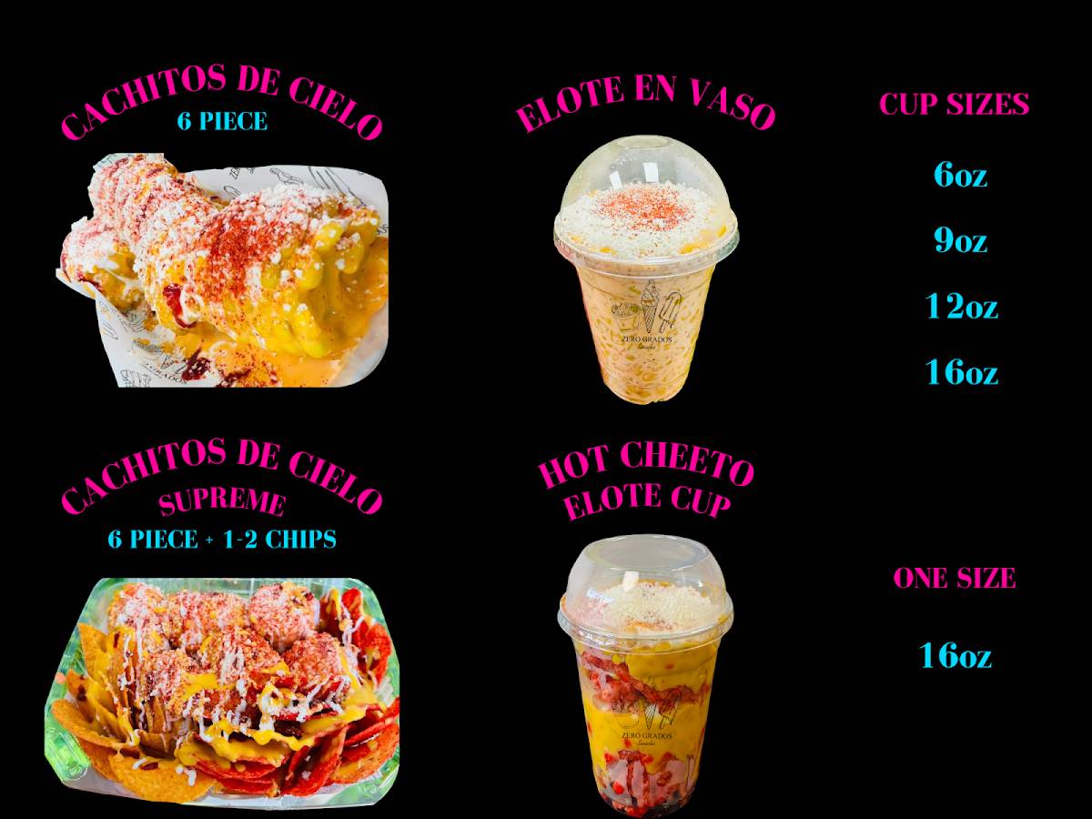 Zero Grados Snacks меню
