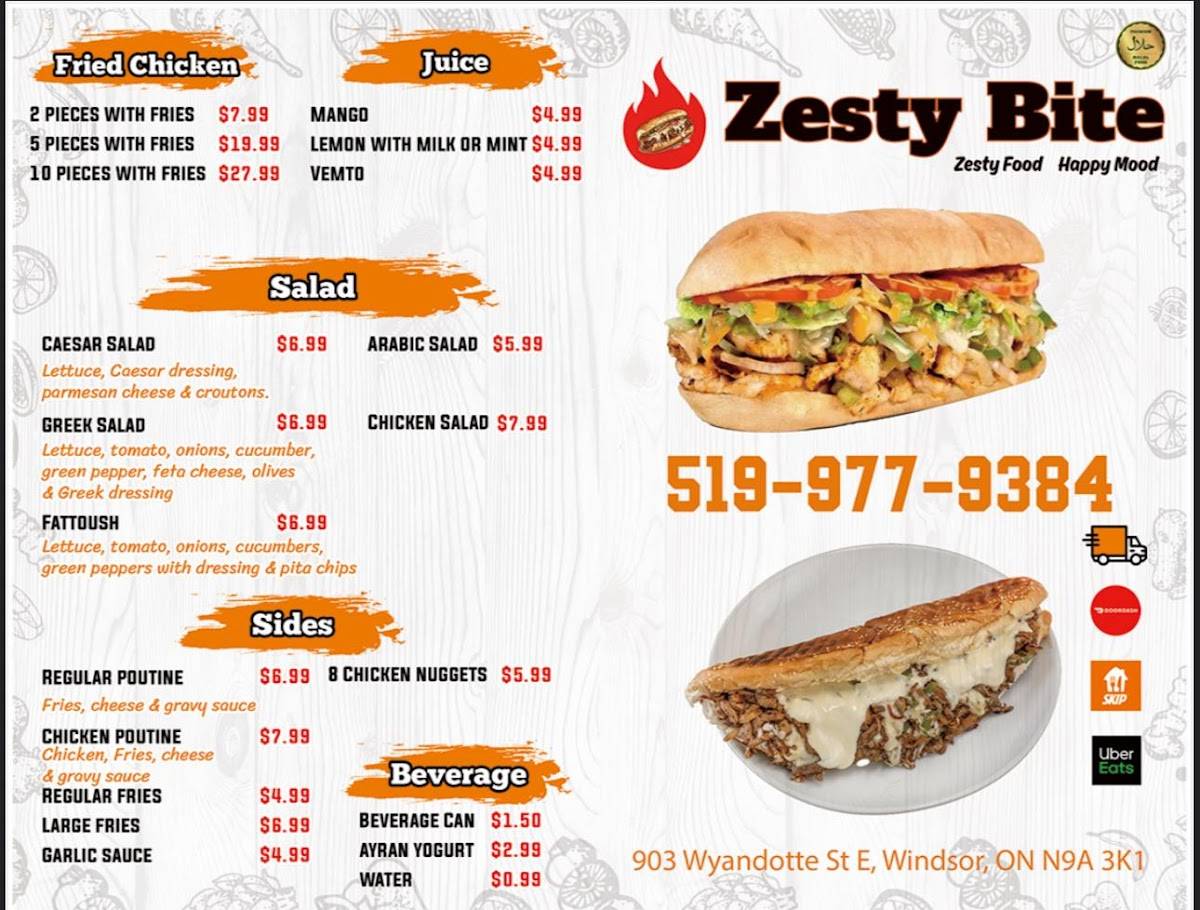 Zesty Bite меню