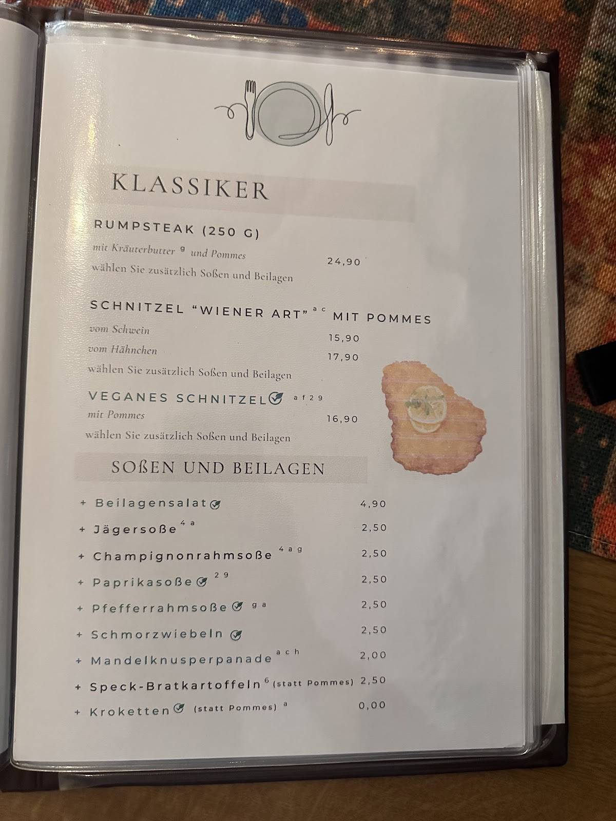 Zum Vater Rhein меню