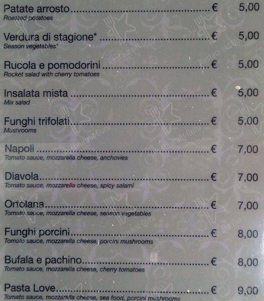 bar amore меню