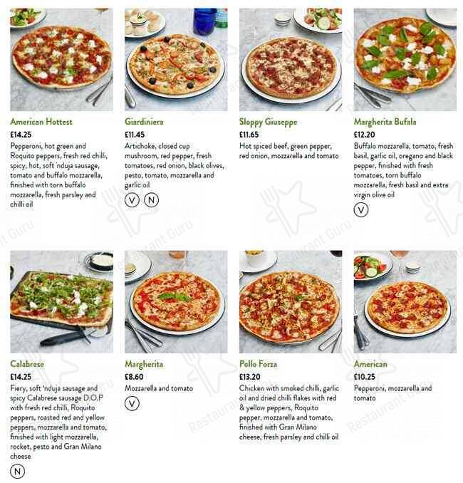 PizzaExpress меню