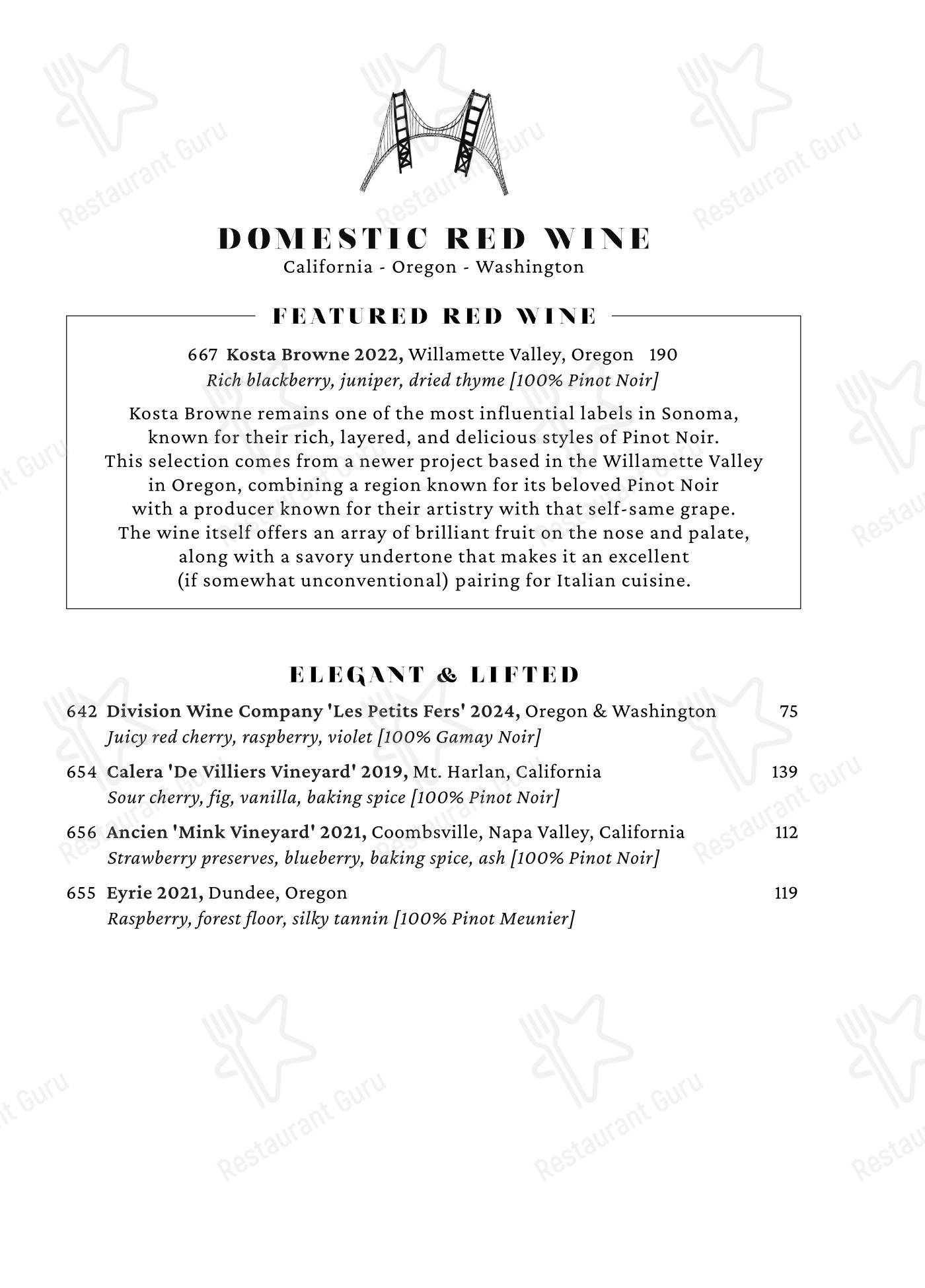 Меню ресторана Cento - Takeaway Menu