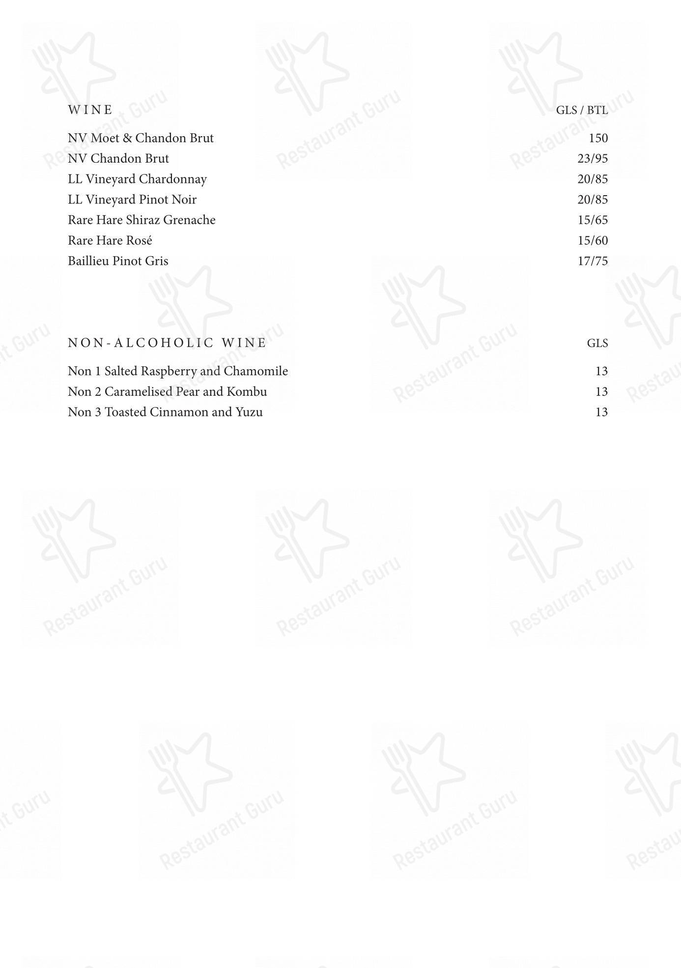 Takeaway Menu ресторана Doot Doot Doot