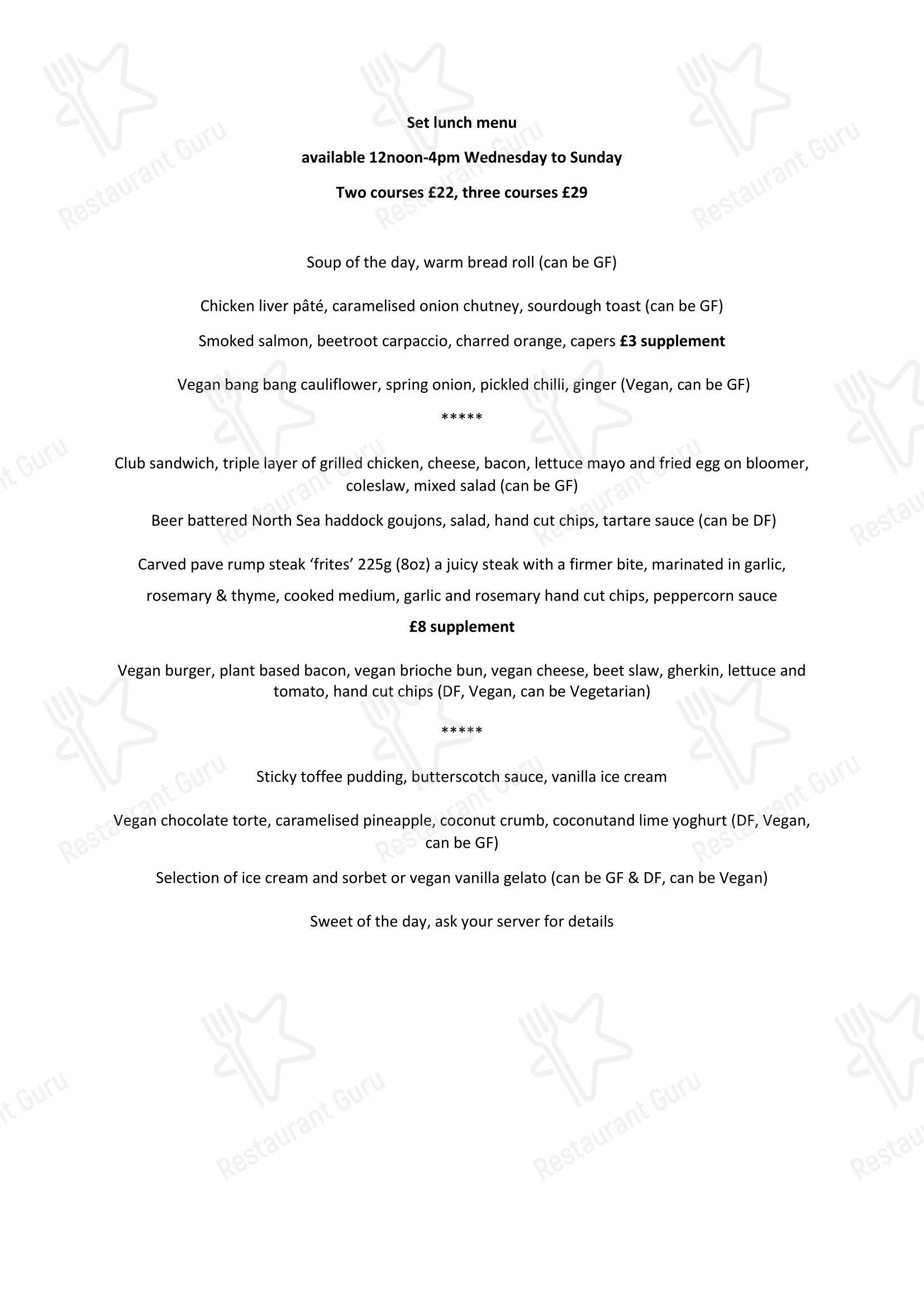 Меню ресторана Fennel Restaurant - 菜单