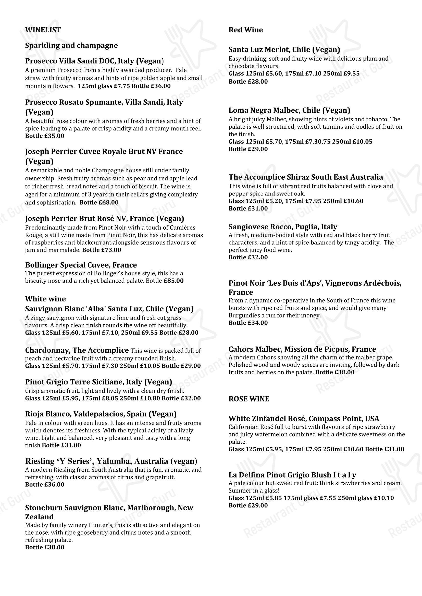 Fennel Restaurant в Инверури - Lunch Menu