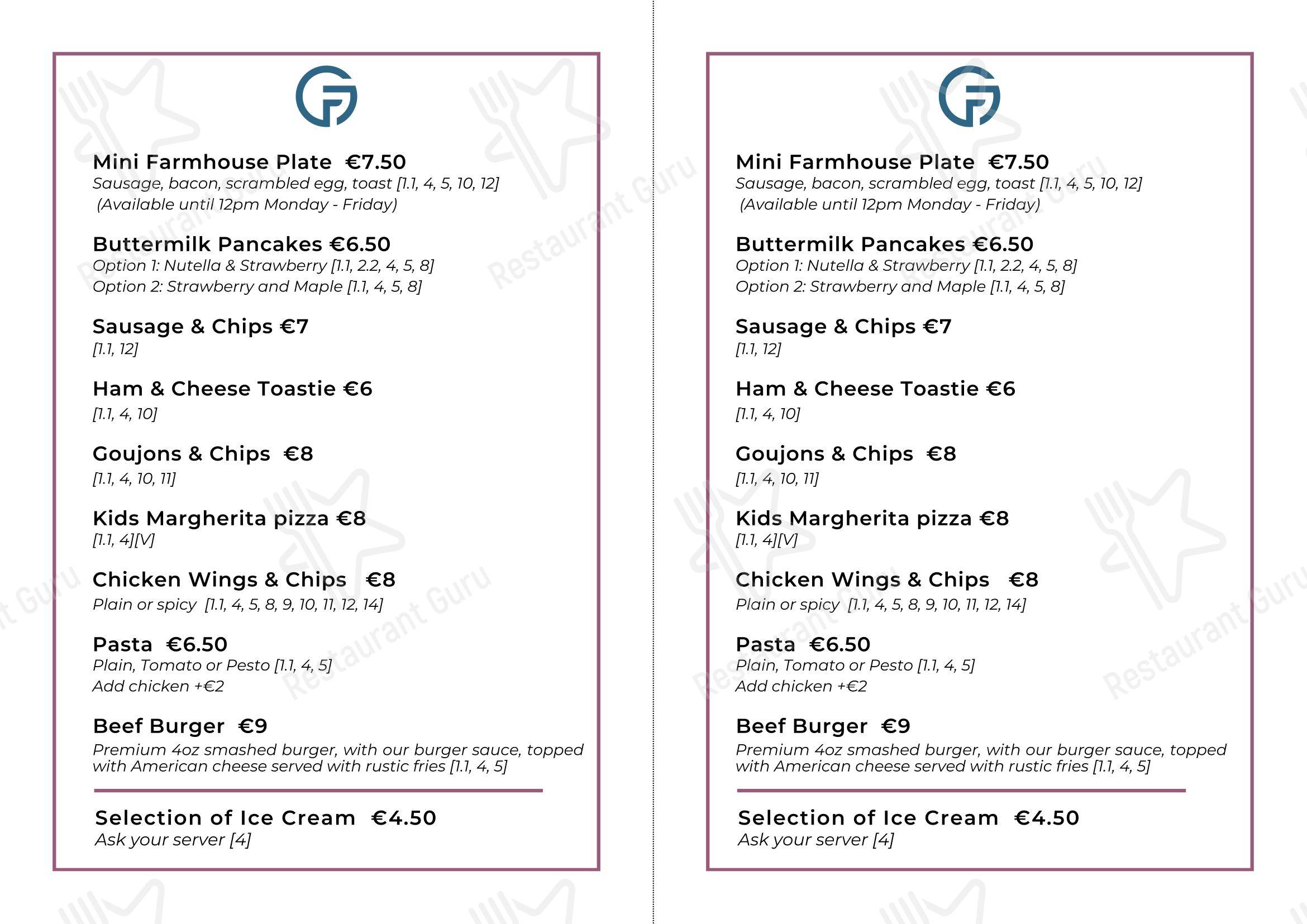 Меню ресторана Gourmet Food Parlour Dunshaughlin - At Home Catering Menu