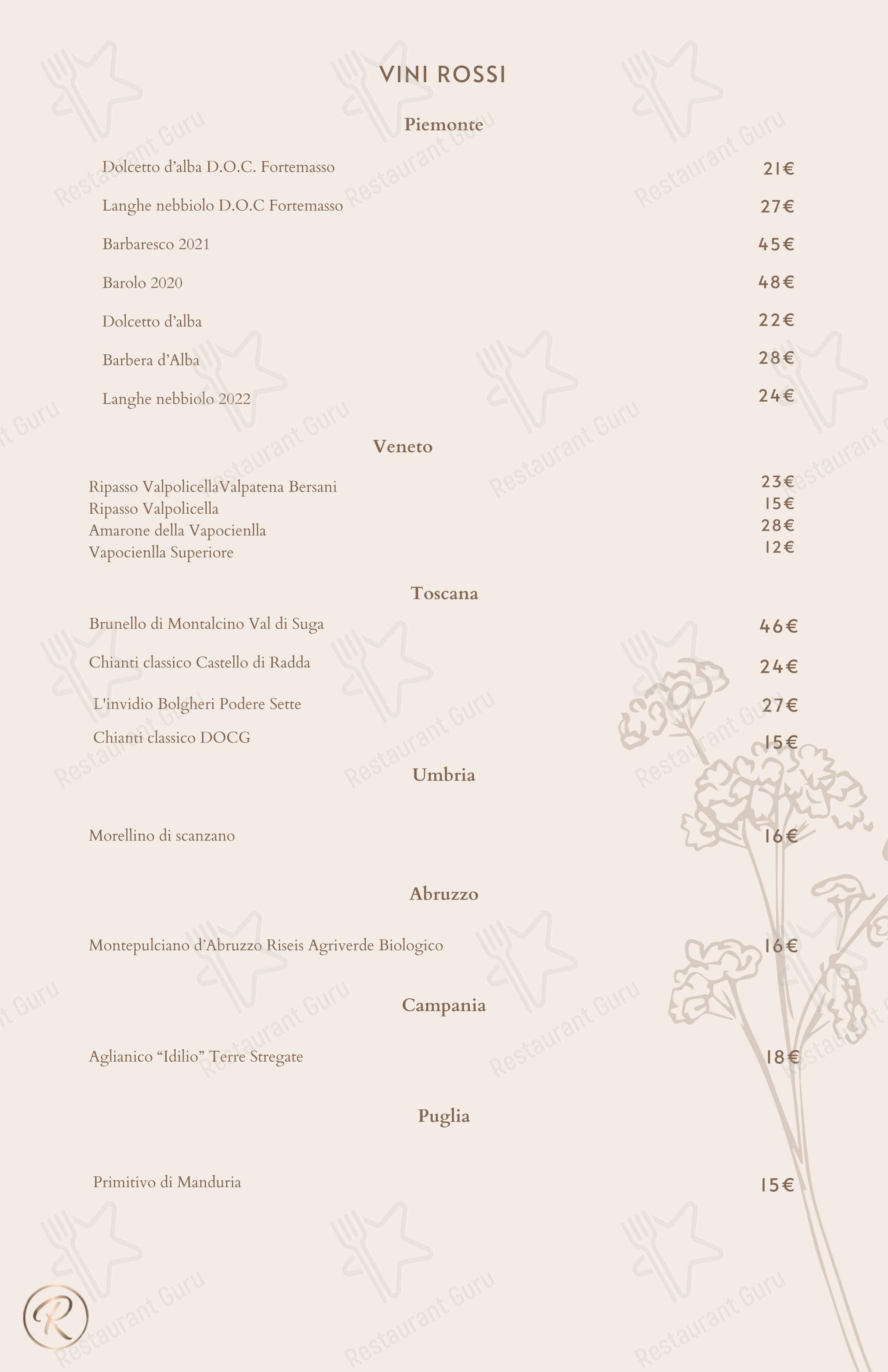 菜单 ресторана Green Reserva - Restaurant & Pizzeria в Риме