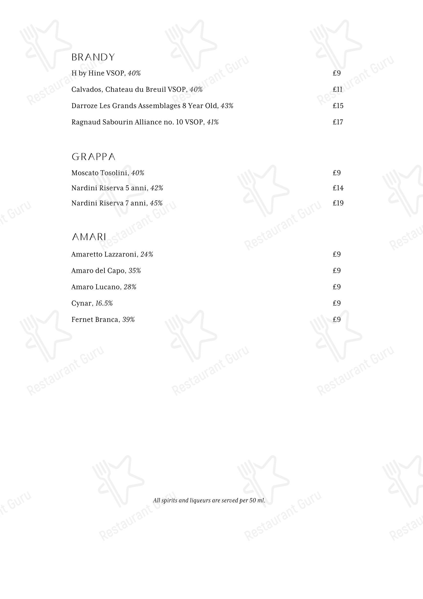Меню ресторана Spring Restaurant - Основное меню