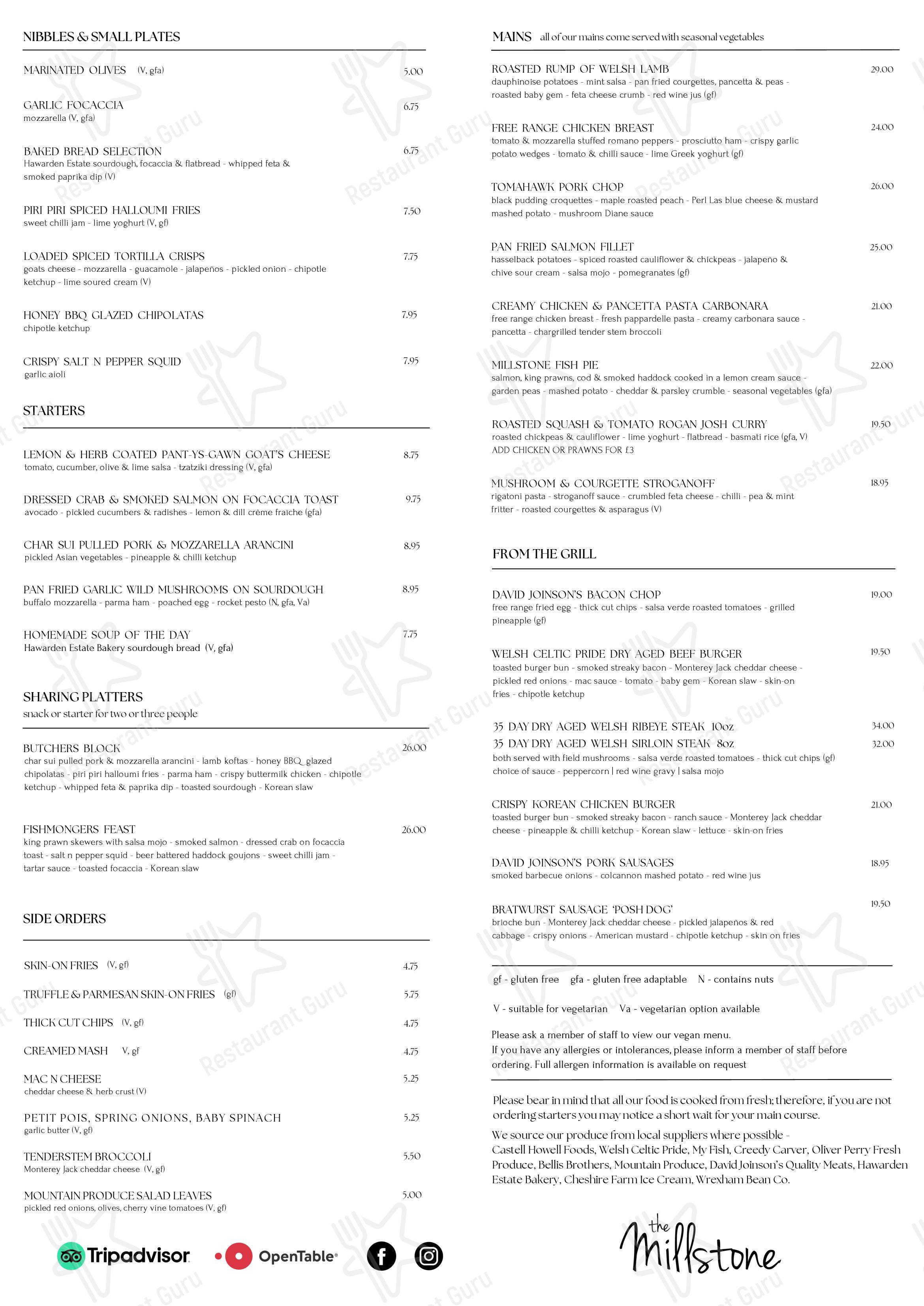 Boronia Catering Menu Pack паба и бара The Millstone в Пенифордде