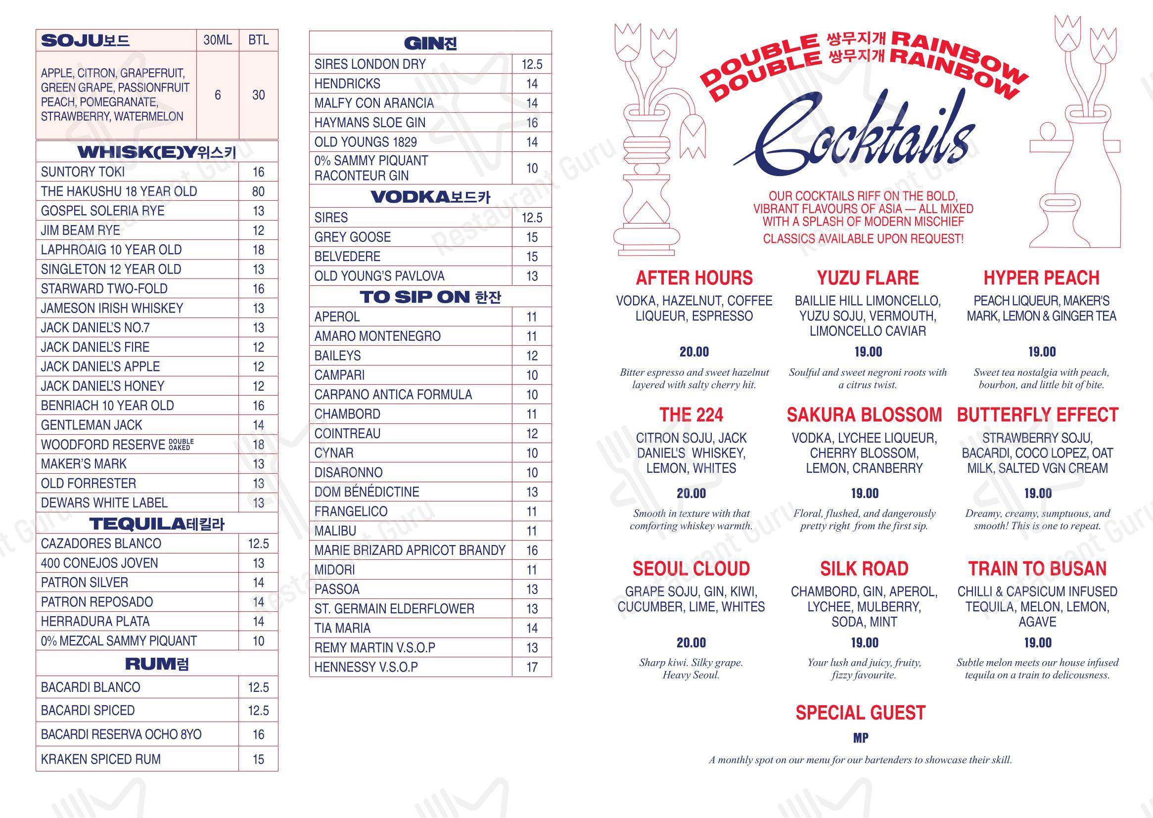 Меню паба и бара The Rechabite - Lunch Menu