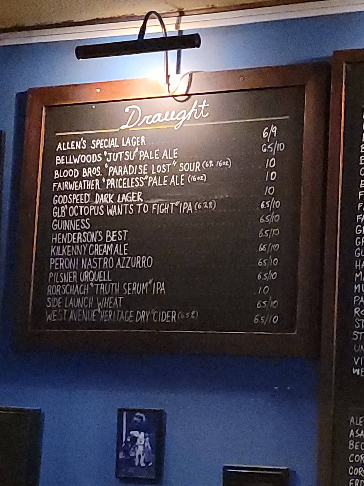 Allen's меню