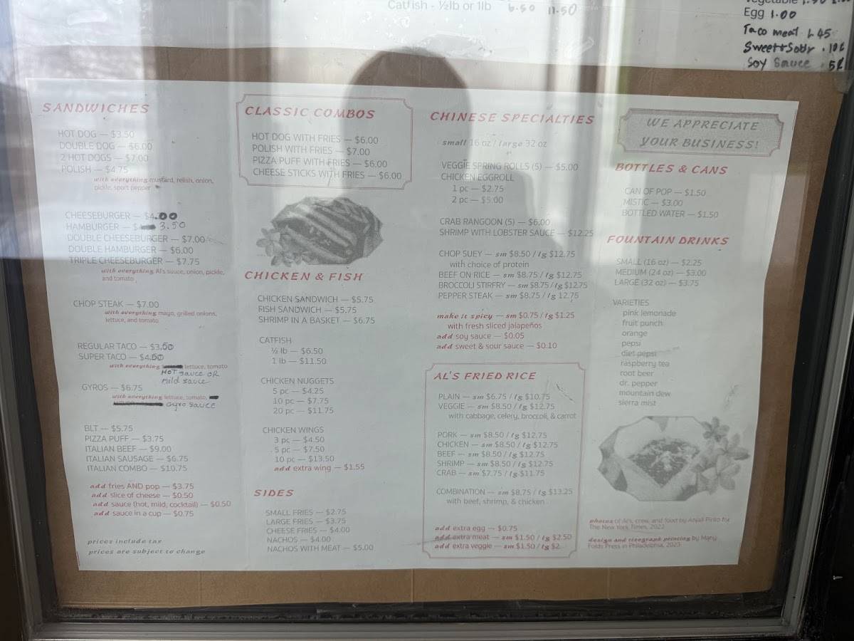 Al's Drive In меню