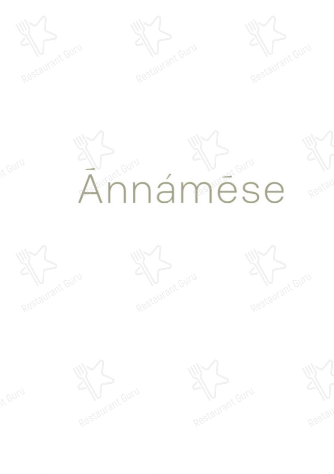 Annamese в Барангару - Меню