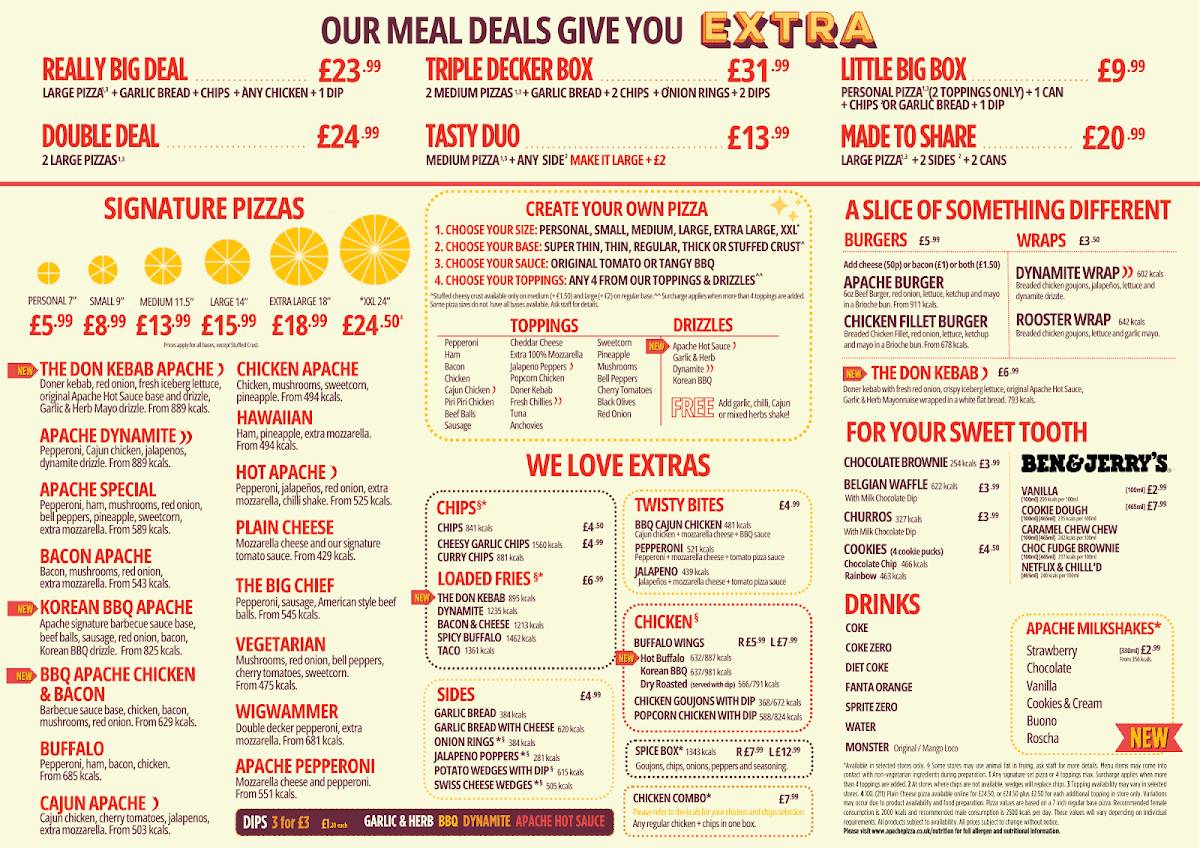 Apache Pizza Strabane меню