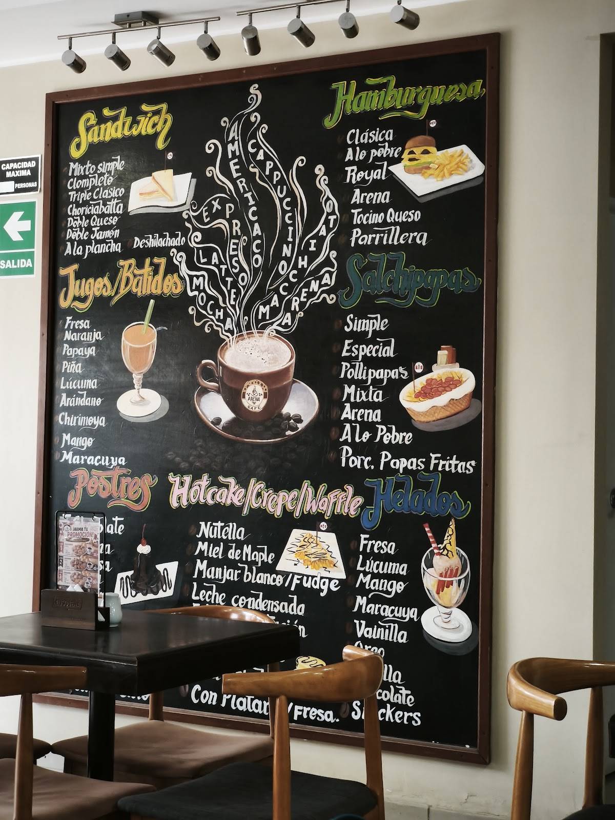 Arena Cafe - Paracas меню