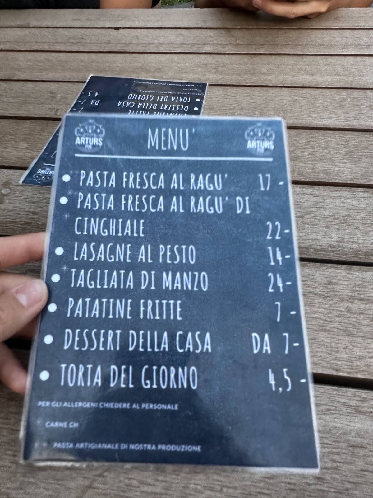 Arturs Pub меню