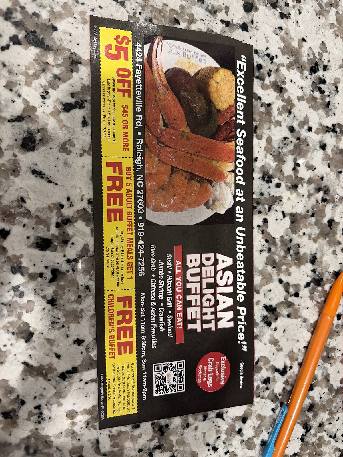 Asian Delight Buffet меню