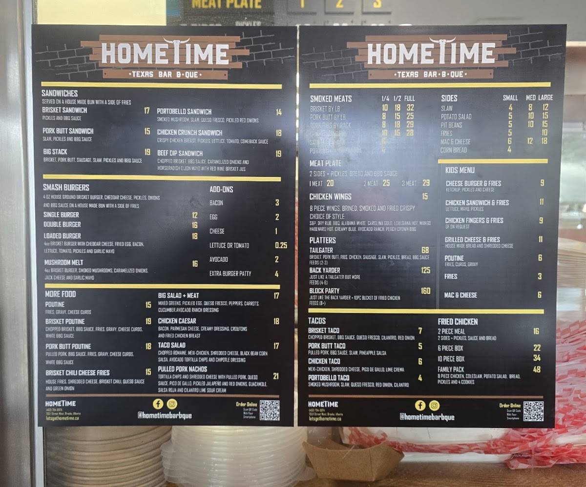 Home Time Bar-B-Que and Bakery меню