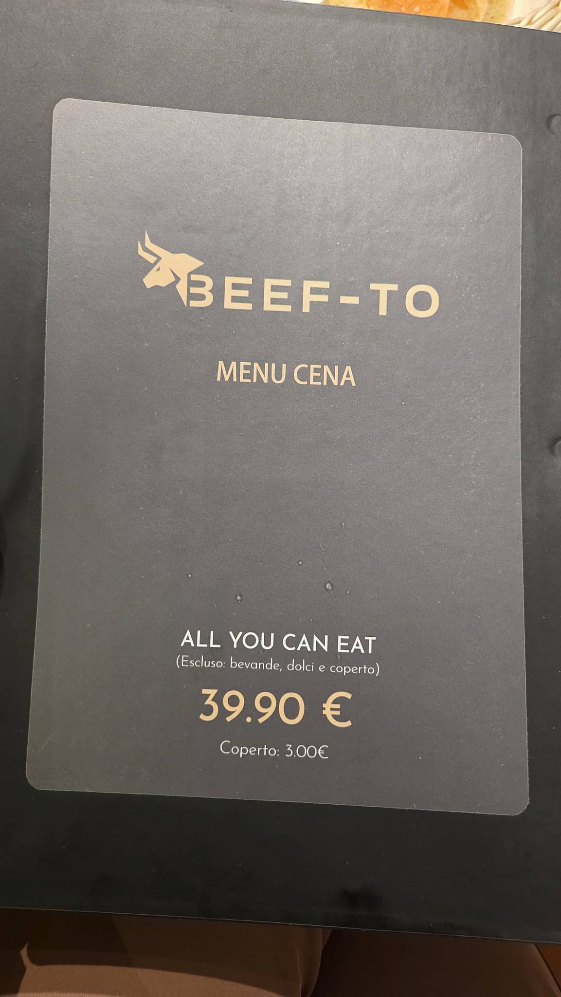 BEEF-TO меню