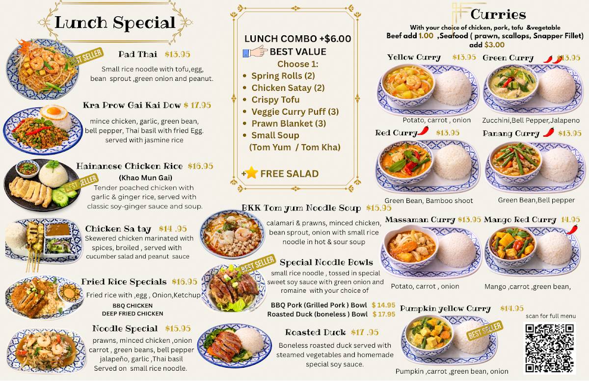 Bangkok Thai Cuisine меню