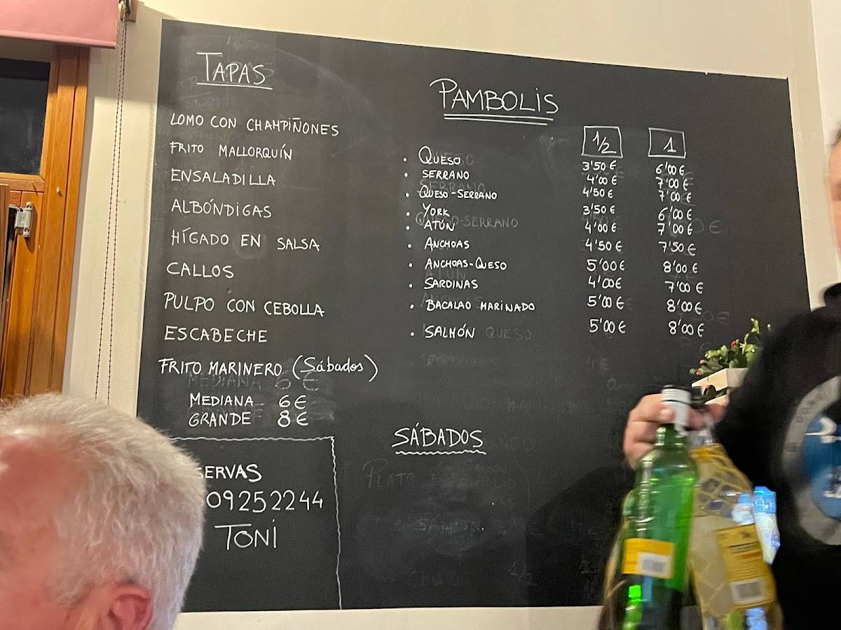 Bar Can Rasca меню