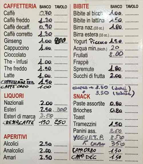 Bar Tiki-ti меню