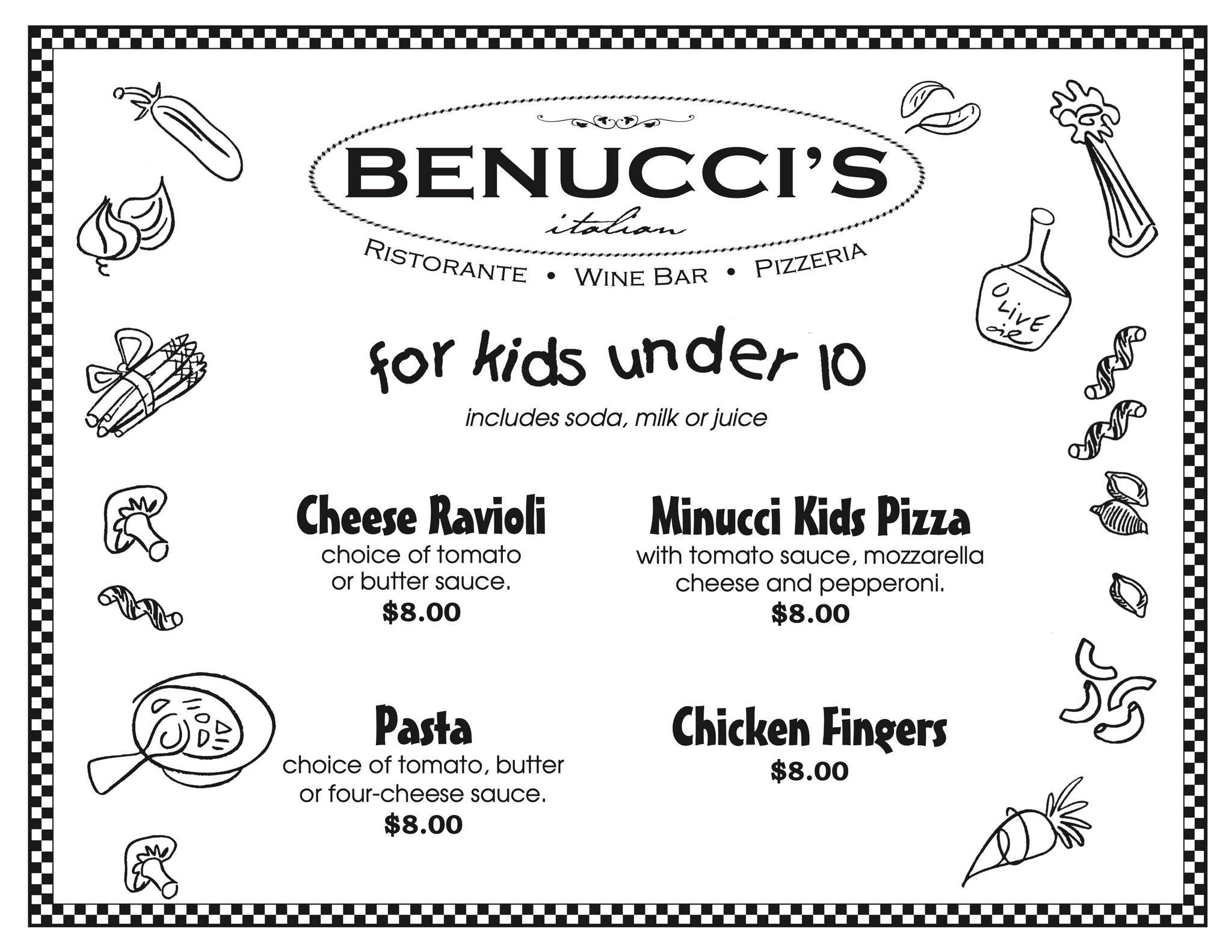 Benucci's меню