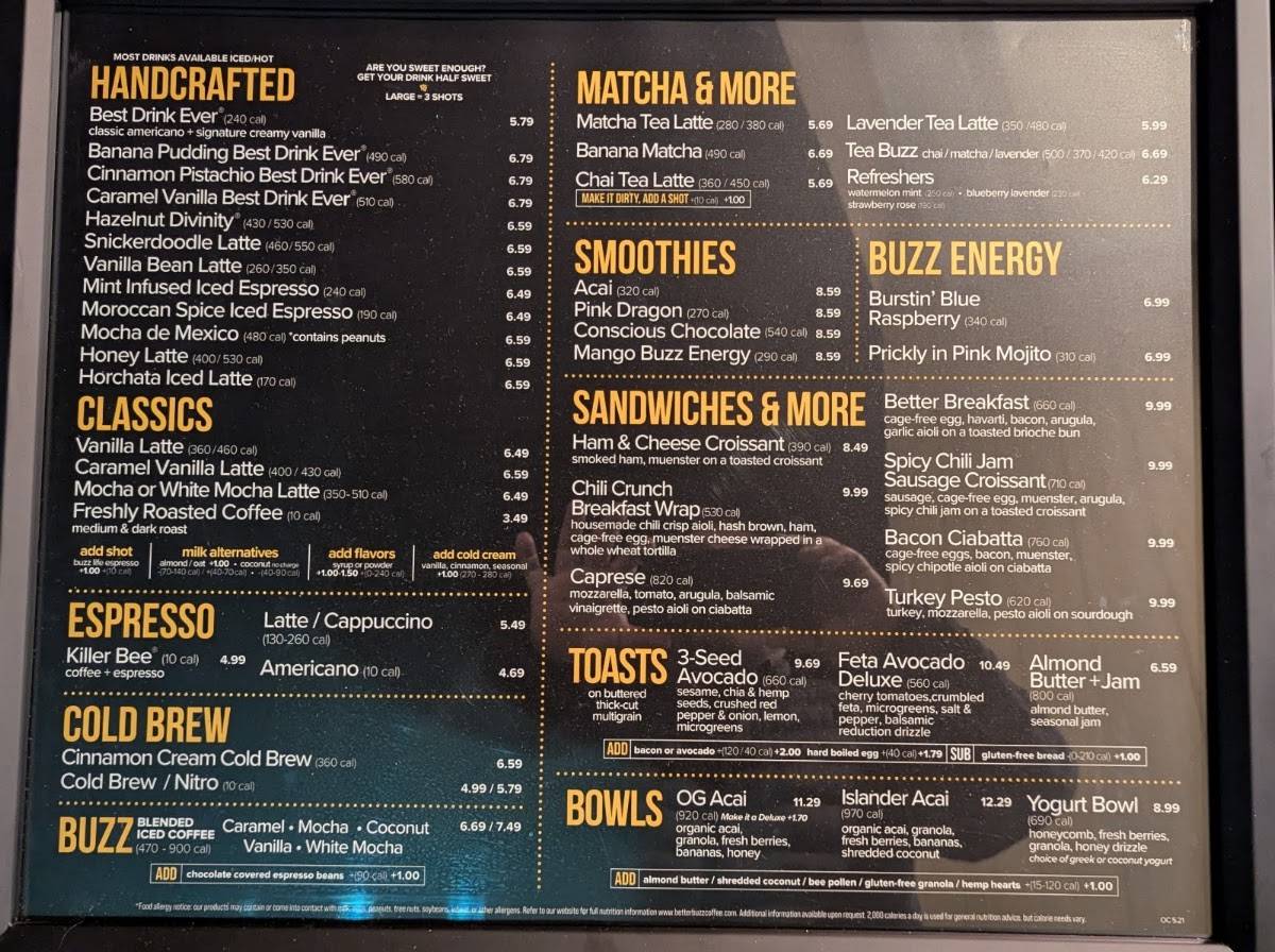 Better Buzz Coffee Riverside меню