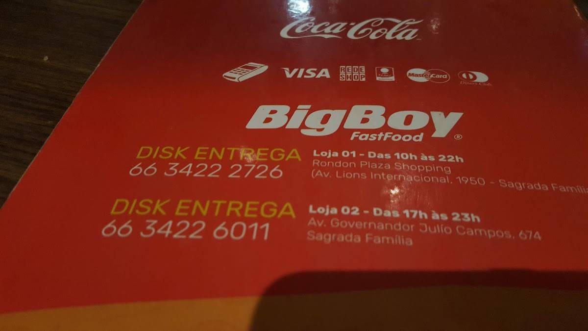 Big Boy Fast Food - Rondonópolis меню