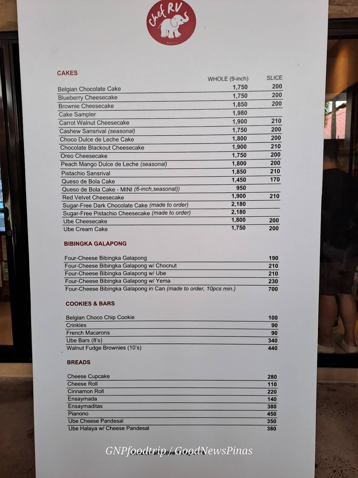 Chef RV Cafe меню
