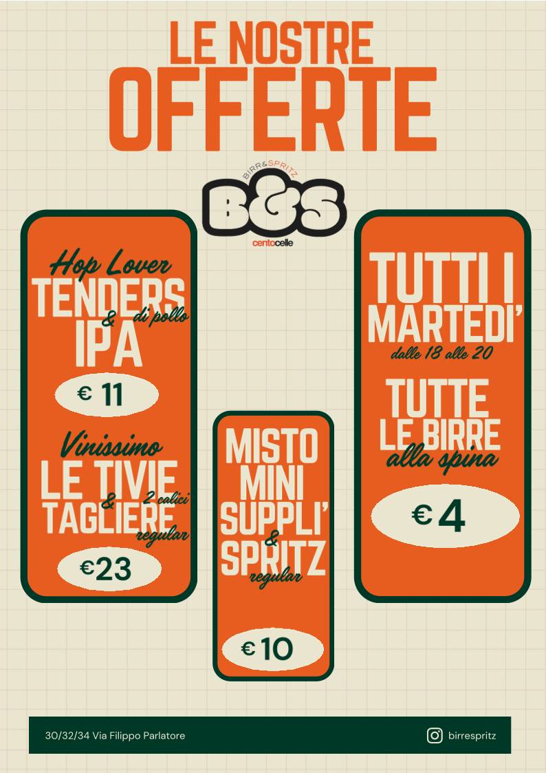 BirrEspritz - Aperitivo Apericena Roma Centocelle меню