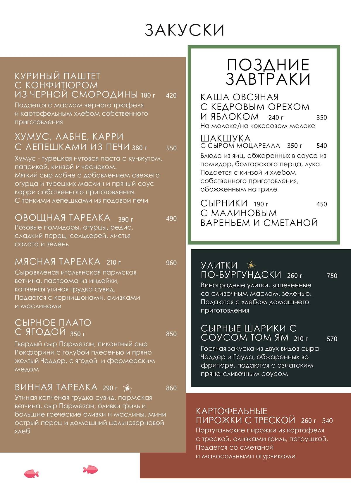 БЛА БЛА кафе меню