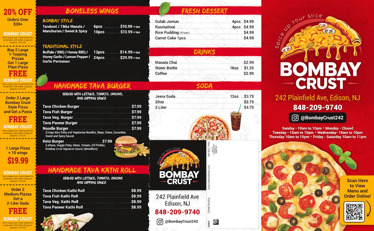 Bombay Crust меню