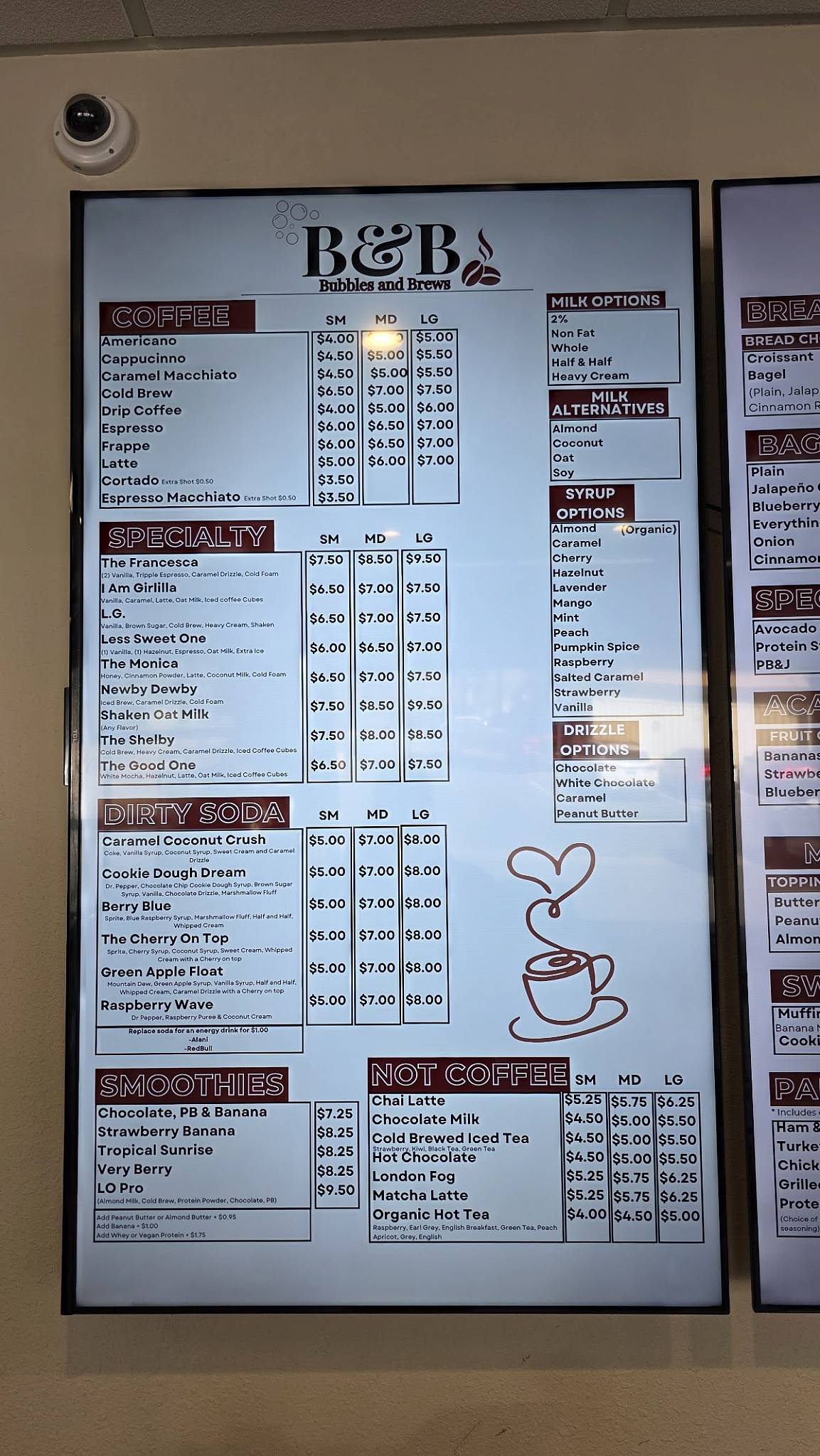 Bubbles & Brews Cafe меню