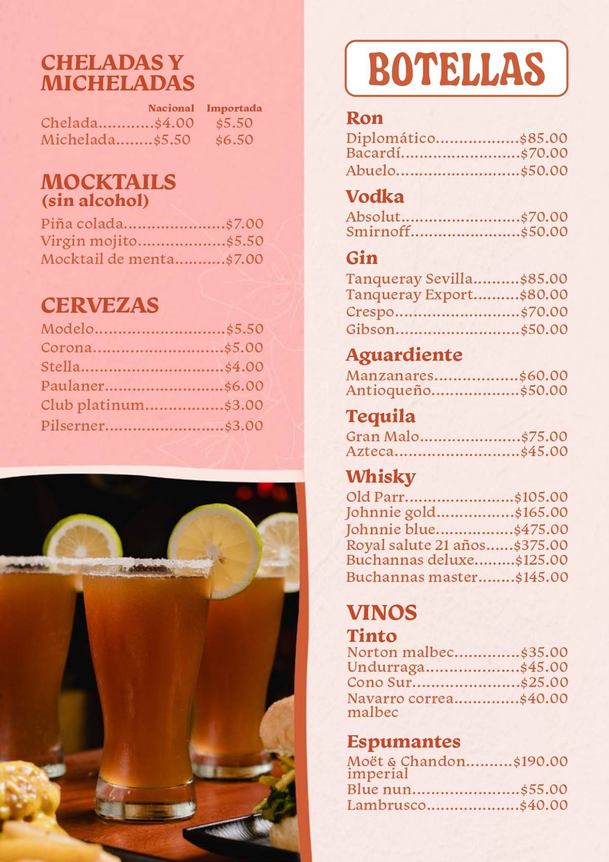 Buganvila меню