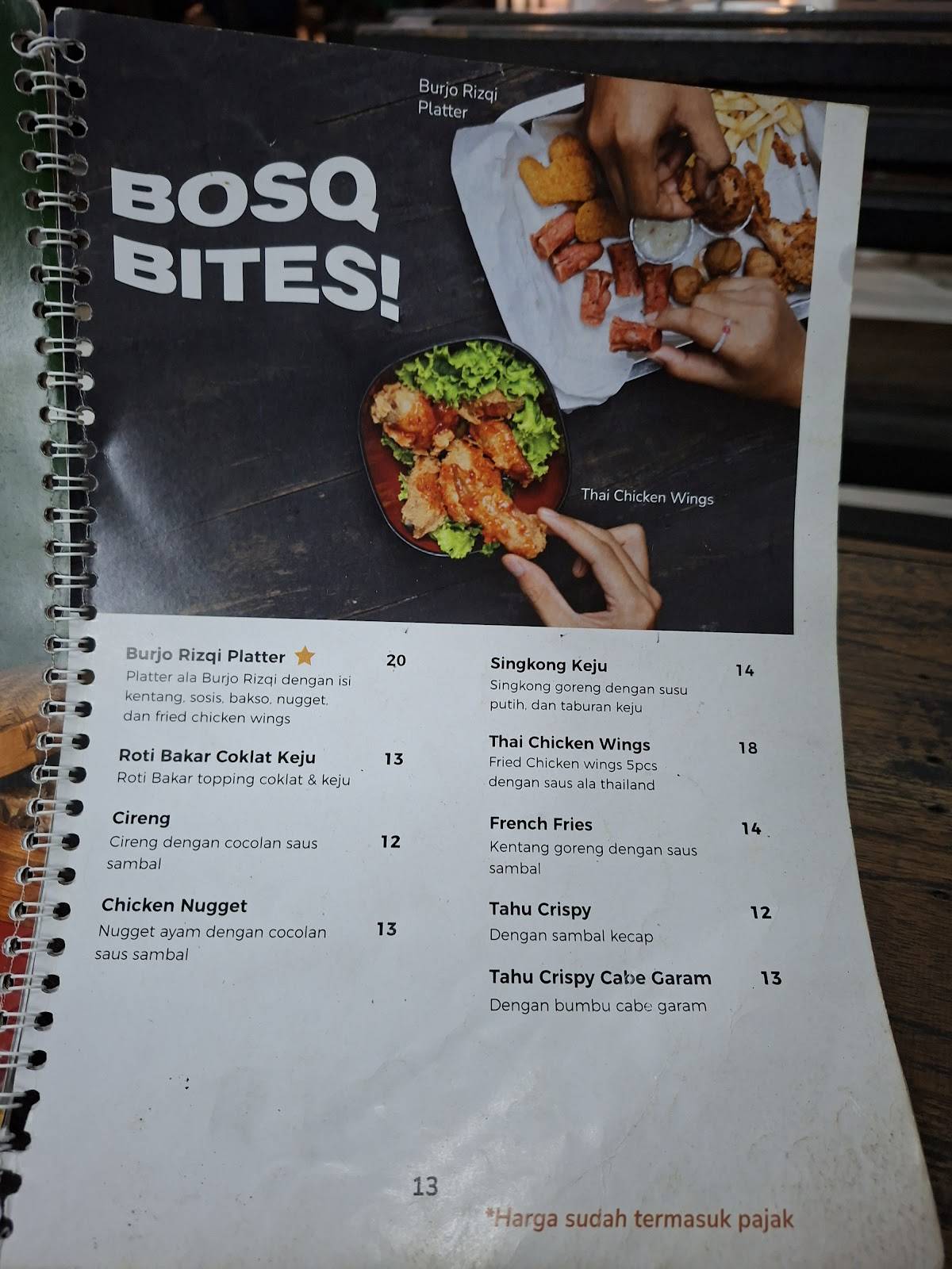 Burjo Rizqi (BOS Q) 5 меню
