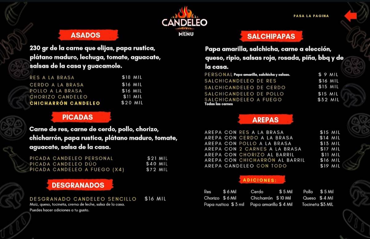 CANDELEO меню