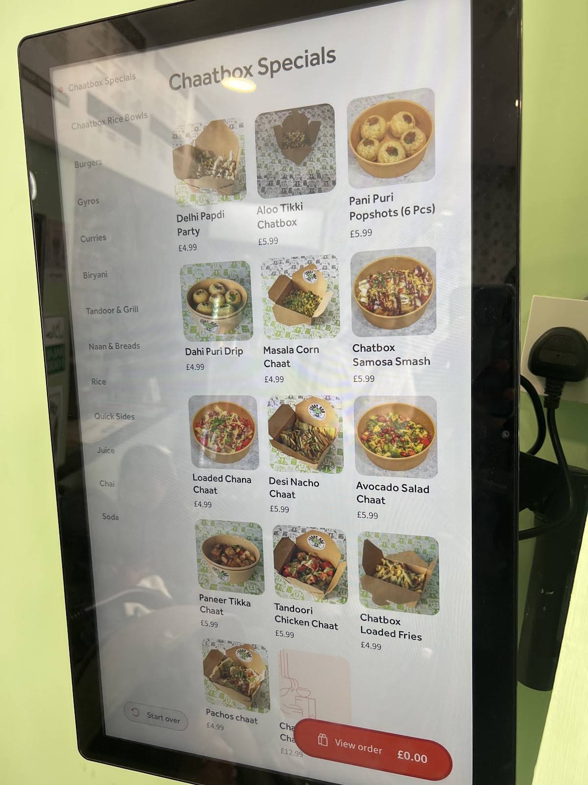 CHAATBOX меню