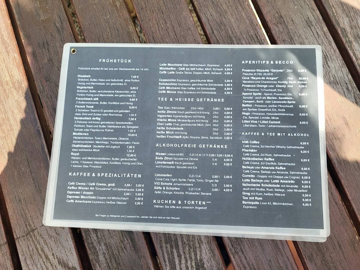 Café A Rebours меню