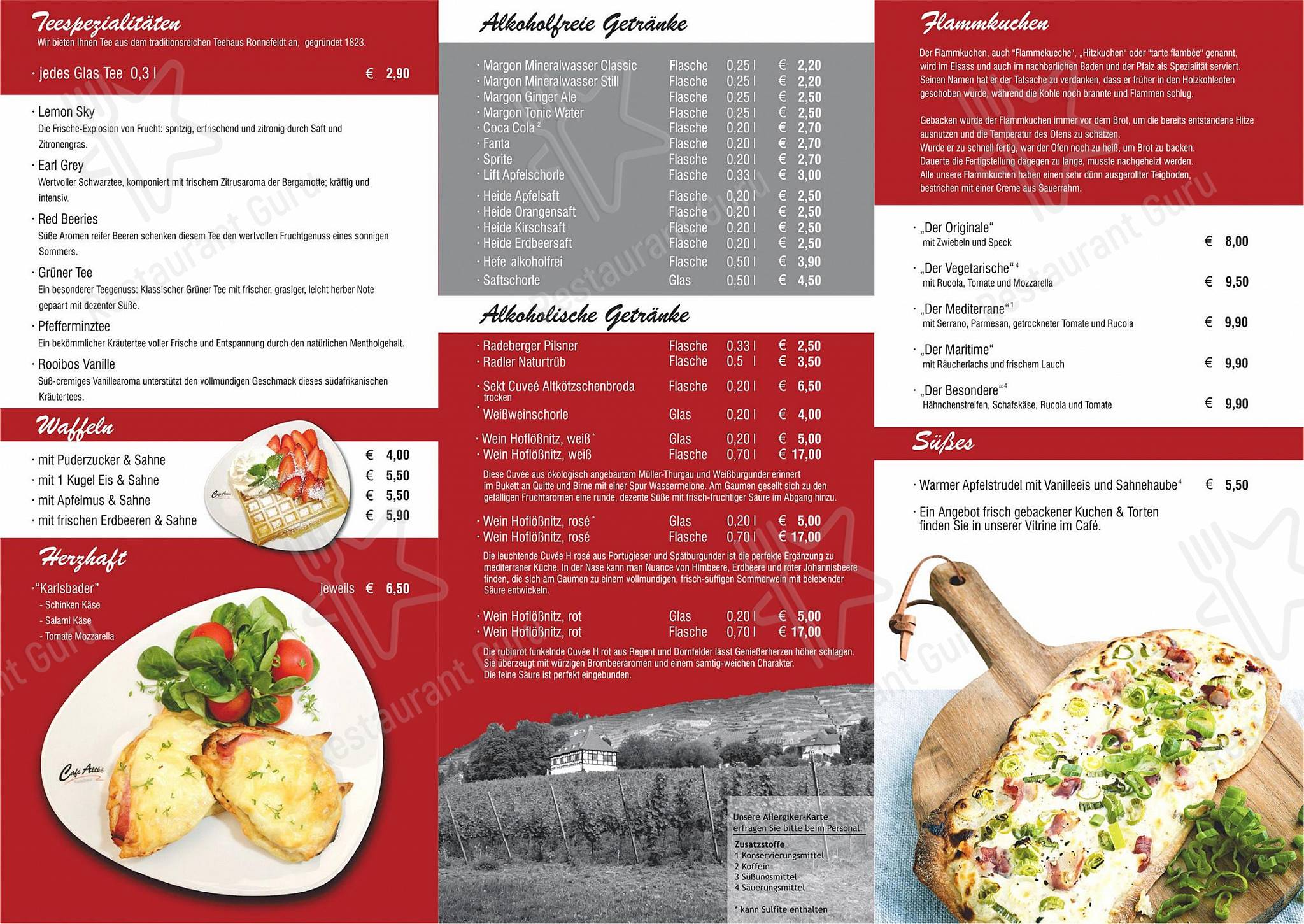 Меню кафе Café Altkö Radebeul - Основное меню