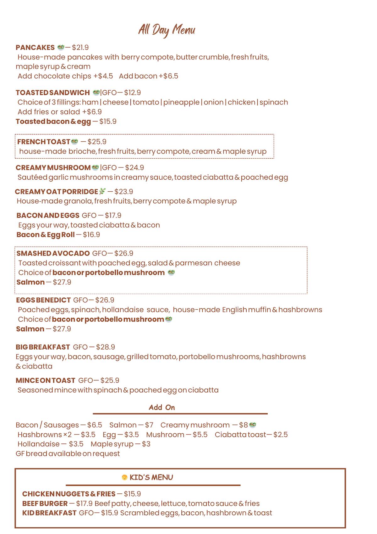 Lotus Cafe меню