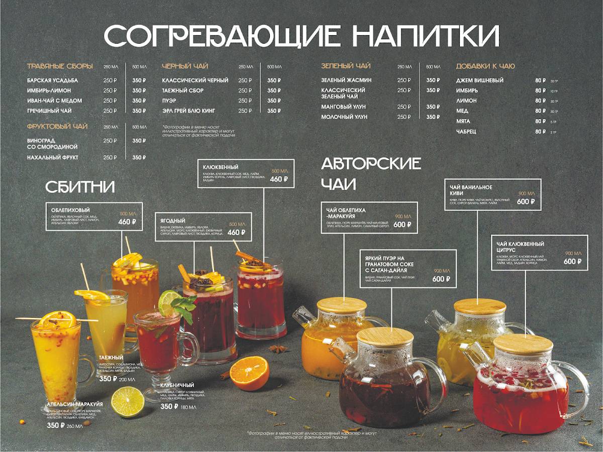 Песняков меню