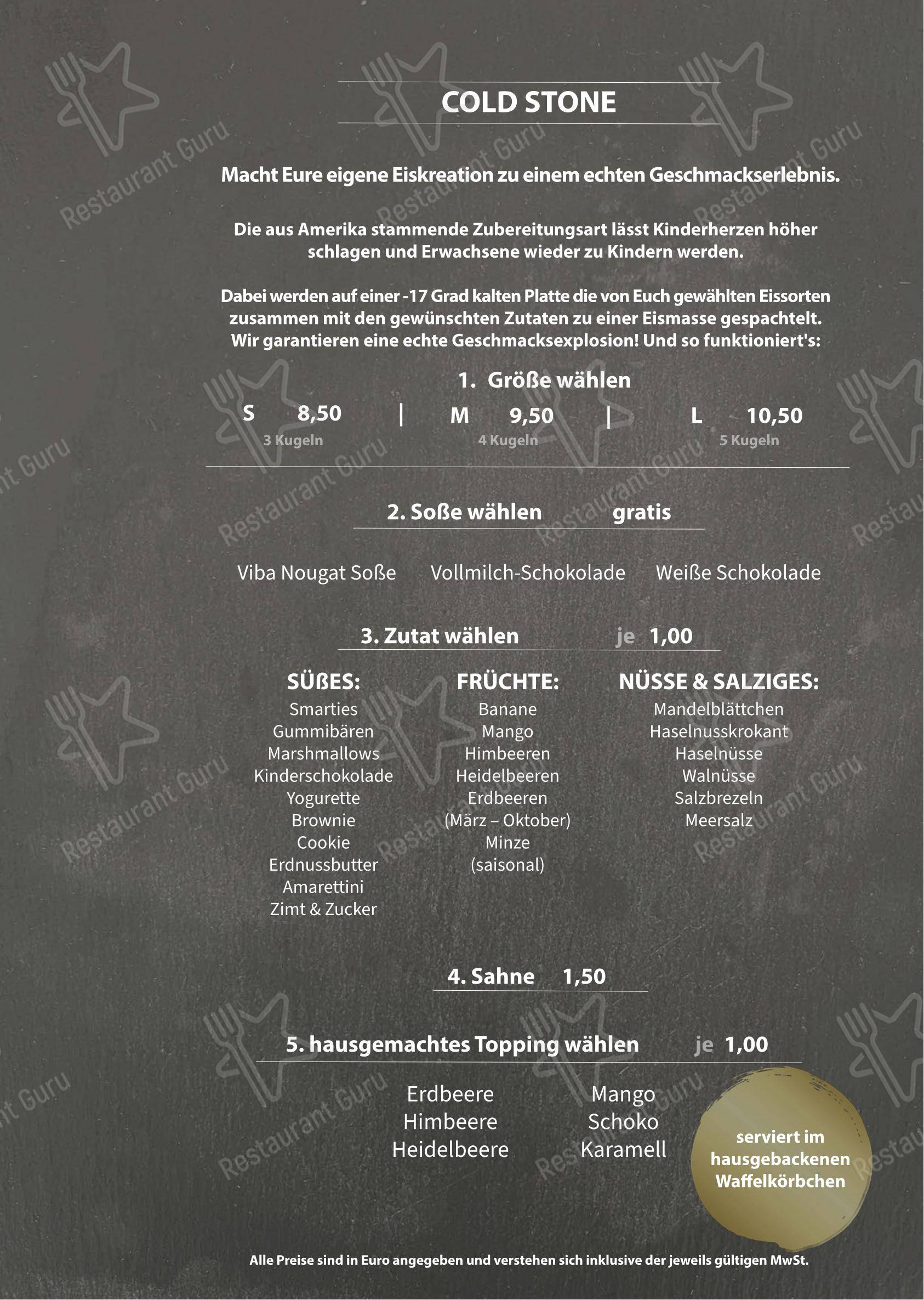 Меню паба и бара Cafe RHEM в Дермбахе