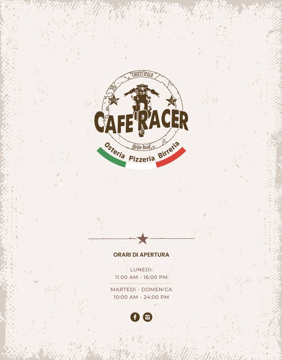 New Café Racer меню