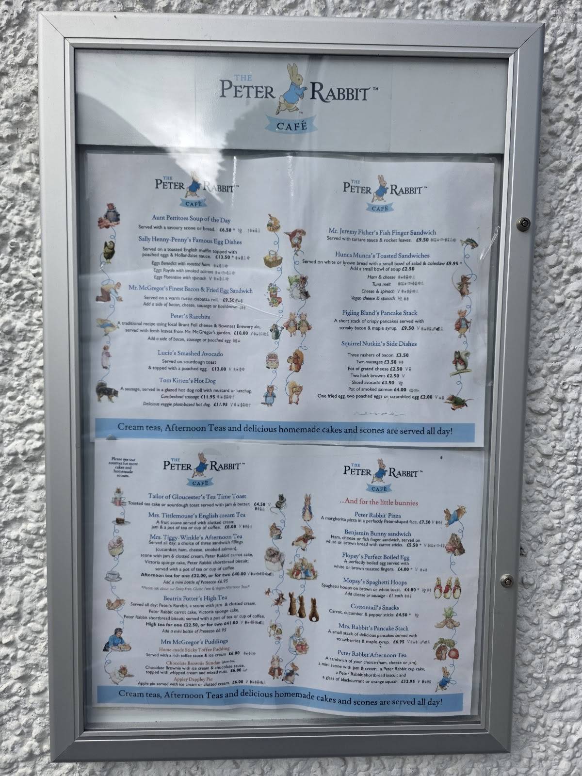 The Peter Rabbit Café меню